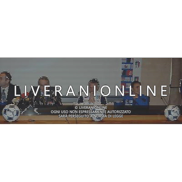 Conferenza Stampa e Presentazione nuova maglia da trasferta Coverciano(FI) - 13.11.2007 Nella Foto:Giancarlo Abete,Roberto Donadoni e Fabio Cannavaro /Ph.Vitez-Ag. Aldo Liverani