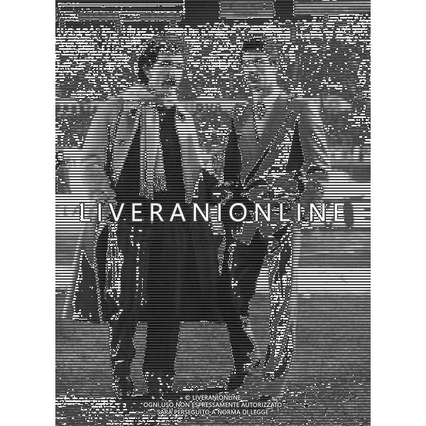 Graeme James Souness calciatore Sampdoria 1985 con Ian Rush ph archivio Agenzia Aldo Liverani Sas