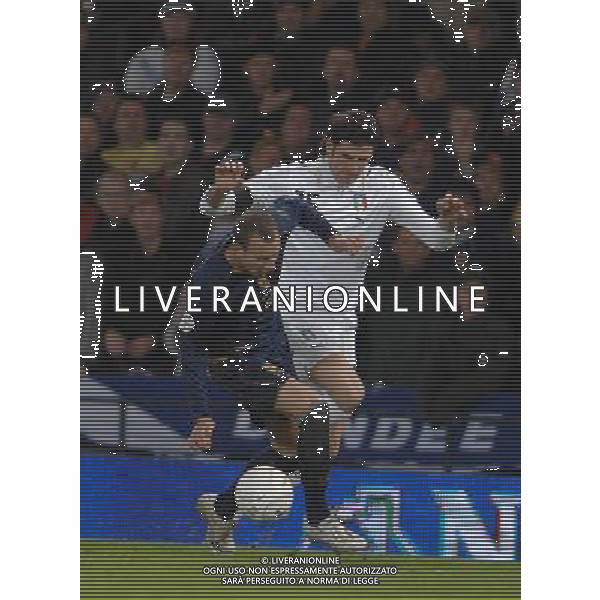 Qualificazioni ai Campionati Europei 2008 Glasgow - 17.11.2007 Scozia-Italia Nella Foto:Vincenzo Iaquinta-Alan Hutton /Ph.Vitez-Ag. Aldo Liverani