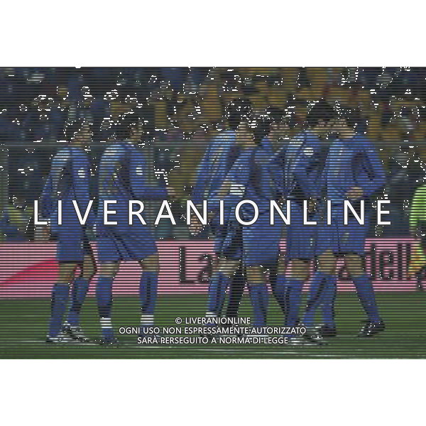 ITALIA-FAR OER QUALIF EURO 2008 21/11/2007 NELLA FOTO esultanza italia dopo autrorete far oer FOTO MARCO LUZZANI-AG ALDO LIVERANI