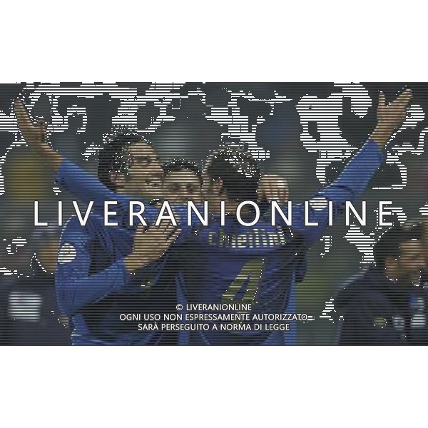 ITALIA-FAR OER QUALIF EURO 2008 21/11/2007 NELLA FOTO chiellini esulta con toni FOTO MARCO LUZZANI-AG ALDO LIVERANI