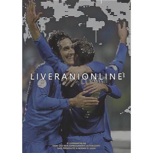 ITALIA-FAR OER QUALIF EURO 2008 21/11/2007 NELLA FOTO chiellini esulta con toni FOTO MARCO LUZZANI-AG ALDO LIVERANI