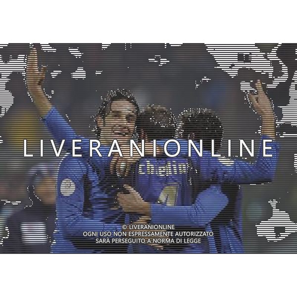 ITALIA-FAR OER QUALIF EURO 2008 21/11/2007 NELLA FOTO chiellini esulta con toni FOTO MARCO LUZZANI-AG ALDO LIVERANI