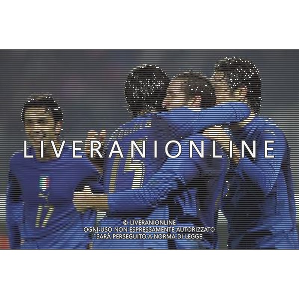 ITALIA-FAR OER QUALIF EURO 2008 21/11/2007 NELLA FOTO chiellini esulta con iaquinta FOTO MARCO LUZZANI-AG ALDO LIVERANI