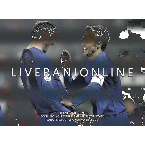 ITALIA-FAR OER QUALIF EURO 2008 21/11/2007 NELLA FOTO chiellini esulta con cannavaro FOTO MARCO LUZZANI-AG ALDO LIVERANI