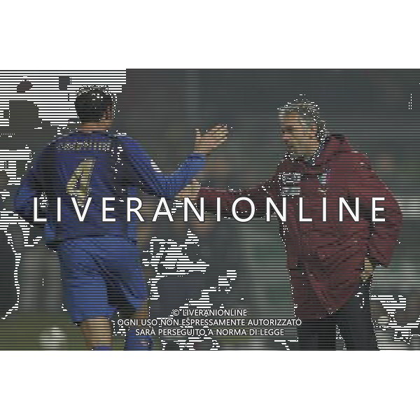 ITALIA-FAR OER QUALIF EURO 2008 21/11/2007 NELLA FOTO chiellini esulta con donadoni FOTO MARCO LUZZANI-AG ALDO LIVERANI