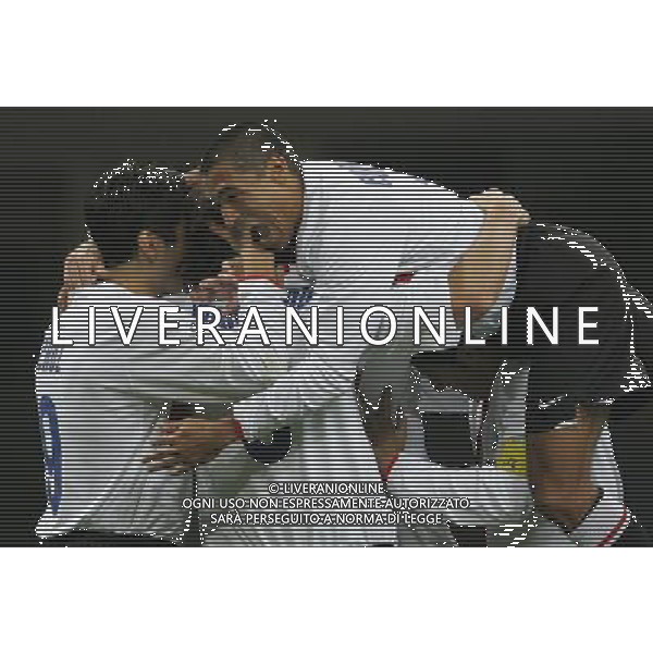 Inter - Fenerbahce Champions League 27/11/2007 nella foto abbracci esultanza dopo il gol di zlatan ibrahimovic del 2-0 ph luzzani/Ag. Aldo Liverani Sas