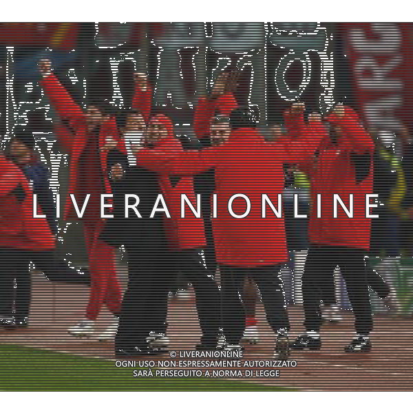 Lazio - Olympiakos 28/11/2007 - Champions League 2007/2008 - fase a gironi 5a giornata Gruppo C - nella foto: La panchina dell\'Olympiakos esulta a fine gara ph Corradetti / ag. Aldo Liverani