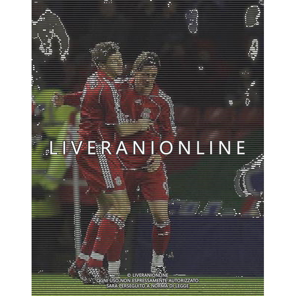 abbracci esultanza dopo il gol di Fernando Torres con Steven Gerrard (captain) Liverpool fc - Porto fc Champions League Group A Anfield in Liverpool (UK) on 28/11/2007 pic MarcelloPozzetti©IPS - Photo Agency/Ag. Aldo Liverani Sas Only Italy - Only for Italian Market