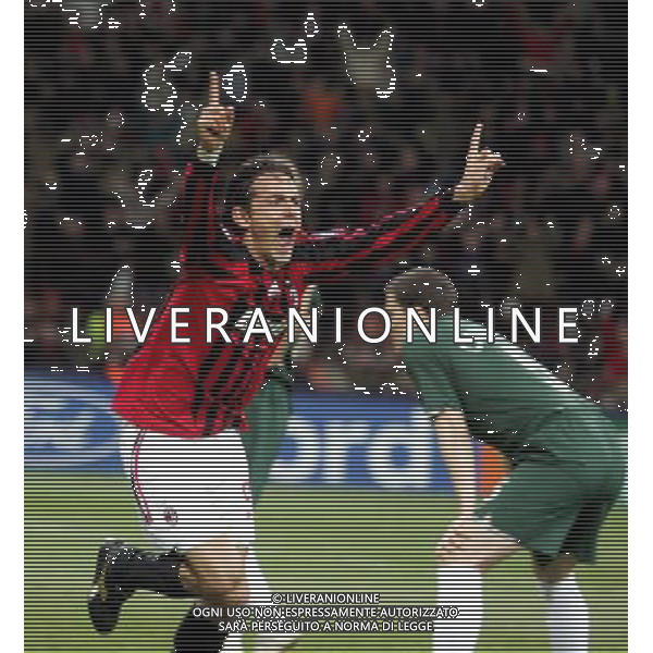 Milan - Celtic Champions League 04/12/2007 nella foto esultanza dopo il gol di filippo inzaghi (n.63 nelle competizioni europee) ph Agenzia Aldo Liverani Sas