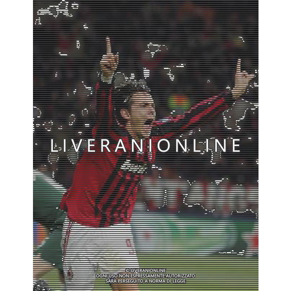 Milan - Celtic Champions League 04/12/2007 nella foto esultanza dopo il gol di filippo inzaghi (n.63 nelle competizioni europee) ph Agenzia Aldo Liverani Sas