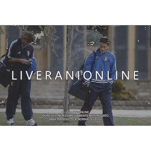 Coverciano (Fi) 07/10/2003 Allenamento della nazionale di calcio Nella foto: Inzaghi Filippo e Vieri Christian Ph Gianni Nucci/Aldo Liverani