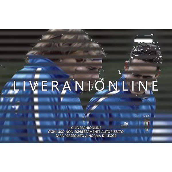 Coverciano (Fi) 07/10/2003 Allenamento della nazionale di calcio Nella foto: Totti Francesco, Inzaghi Filippo e Vieri Christian Ph Gianni Nucci/Aldo Liverani