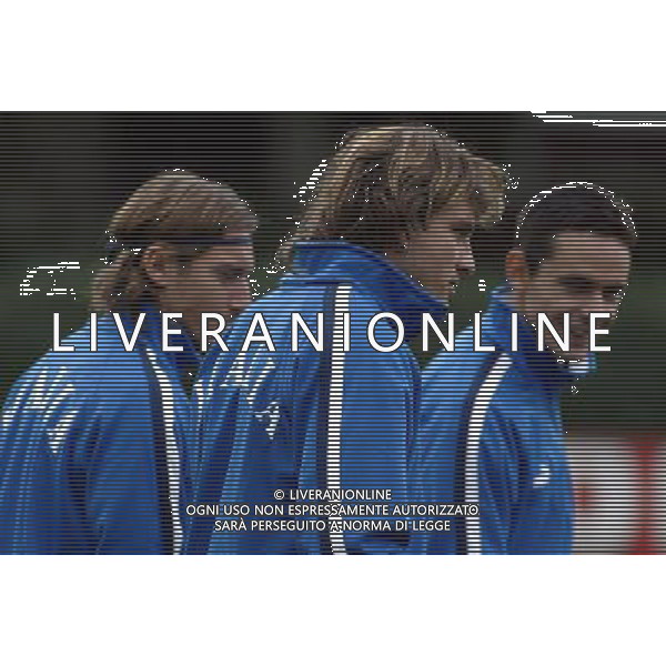Coverciano (Fi) 07/10/2003 Allenamento della nazionale di calcio Nella foto: Totti Francesco, Inzaghi Filippo e Vieri Christian Ph Gianni Nucci/Aldo Liverani