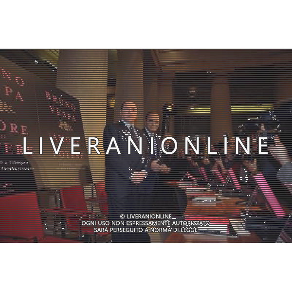 ROMA, 11 DICEMBRE 2007 Presentazione del libro di Bruno Vespa \'L\'amore e il potere - Da Rachele a Veronica un secolo di storia italiana\' NELLA FOTO: SILVIO BERLUSCONI - BRUNO VESPA PH AGENZIA ALDO LIVERANI SAS