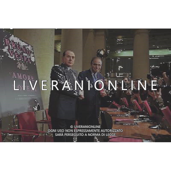 ROMA, 11 DICEMBRE 2007 Presentazione del libro di Bruno Vespa \'L\'amore e il potere - Da Rachele a Veronica un secolo di storia italiana\' NELLA FOTO: SILVIO BERLUSCONI - BRUNO VESPA PH AGENZIA ALDO LIVERANI SAS