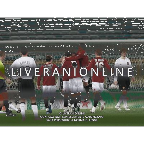 Roma Vs Manchester United 12 / 12 / 2007 - Uefa Champions League 2007/2008 - fase a gironi 6a giornata Gruppo F nella foto: esultanza dei giocatori della Roma dopo il gol del pareggio di alessandro faiolhe Amantino Mancini del 1-1 ph Corradetti / ag. Aldo Liverani Sas