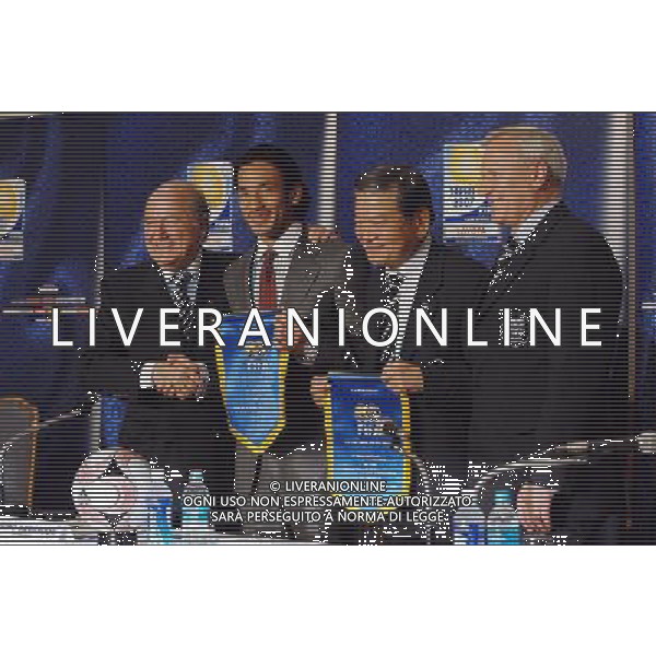 FIFA Club World Cup Japan 2007 Tokyo - 14.12.2007 Conferenza Stampa FIFA Nella Foto:Joseph Blatter-Hidetoshi Nakata-Presidente Federazione Giapponese /Ph.Vitez-Ag. Aldo Liverani