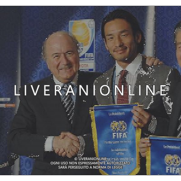 FIFA Club World Cup Japan 2007 Tokyo - 14.12.2007 Conferenza Stampa FIFA Nella Foto:Joseph Blatter-Hidetoshi Nakata /Ph.Vitez-Ag. Aldo Liverani