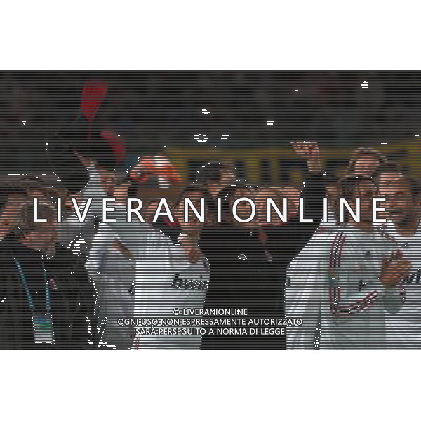 FIFA Club World Cup Japan 2007 Finale 1¡- 2¡Posto Yokohama - 16.12.2007 Milan(ITA)vsBoca Juniors(ARG) Nella Foto: Kaka\' e Filippo Inzaghi festeggiano la vittoria a fine gara /Ph.Vitez-Ag. Aldo Liverani