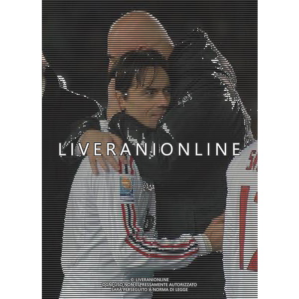 FIFA Club World Cup Japan 2007 Finale 1¡- 2¡Posto Yokohama - 16.12.2007 Milan(ITA)vsBoca Juniors(ARG) Nella Foto: adriano Galliani abbraccia Filippo Inzaghi a fine gara /Ph.Vitez-Ag. Aldo Liverani