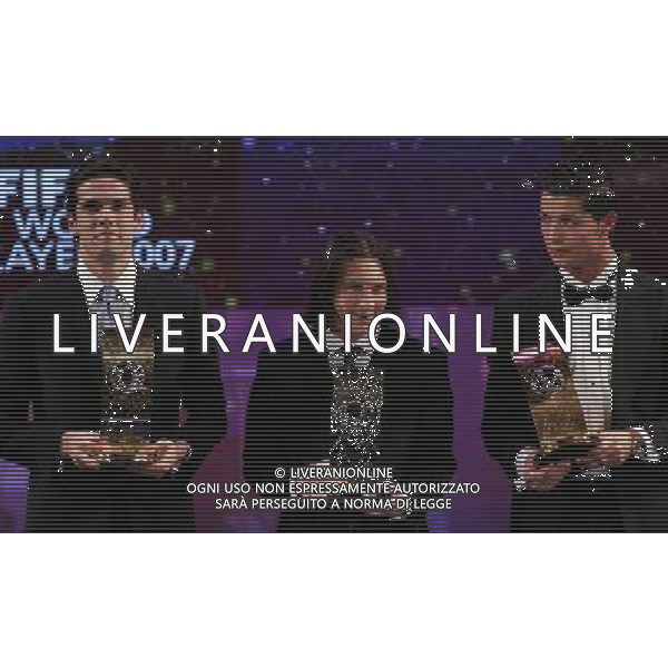 Zurigo 17 dicembre 2007 Fifa World Player Gala\' 2007 nella foto: Kaka Lionel Messi e Cristiano Ronaldo foto Andry / Ag. Aldo Liverani