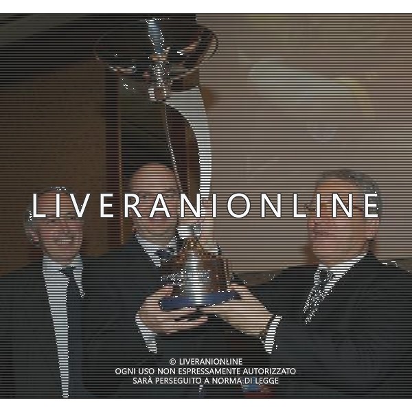 Milano 20 dicembre 2007 Festa di Natale e premiazioni anno 2007 della Lega Calcio nella foto: Abete Giancarlo Fassone Marco e Matarrese Antonio foto Andry / Ag. Aldo Liverani