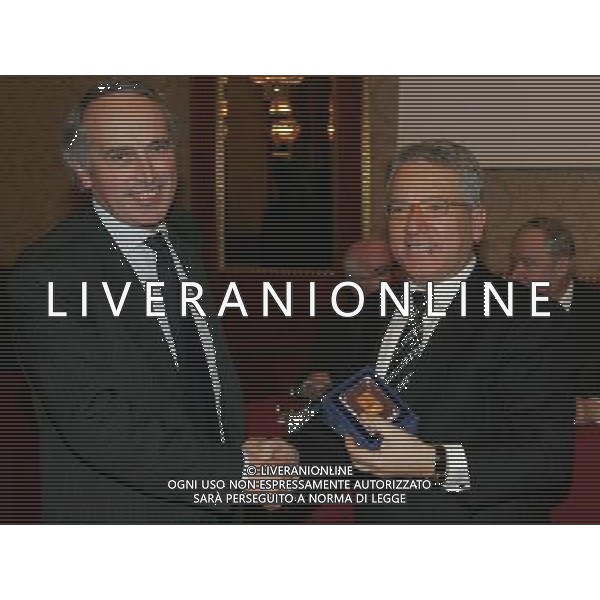 Milano 20 dicembre 2007 Festa di Natale e premiazioni anno 2007 della Lega Calcio nella foto: Abete Giancarlo e Matarrese Antonio foto Andry / Ag. Aldo Liverani