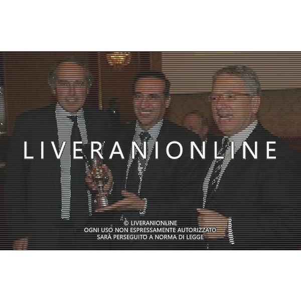 Milano 20 dicembre 2007 Festa di Natale e premiazioni anno 2007 della Lega Calcio nella foto: Abete Giancarlo Paolillo Ernesto e Matarrese Antonio foto Andry / Ag. Aldo Liverani