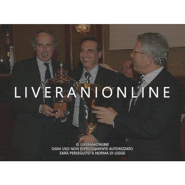 Milano 20 dicembre 2007 Festa di Natale e premiazioni anno 2007 della Lega Calcio nella foto: Abete Giancarlo Paolillo Ernesto e Matarrese Antonio foto Andry / Ag. Aldo Liverani