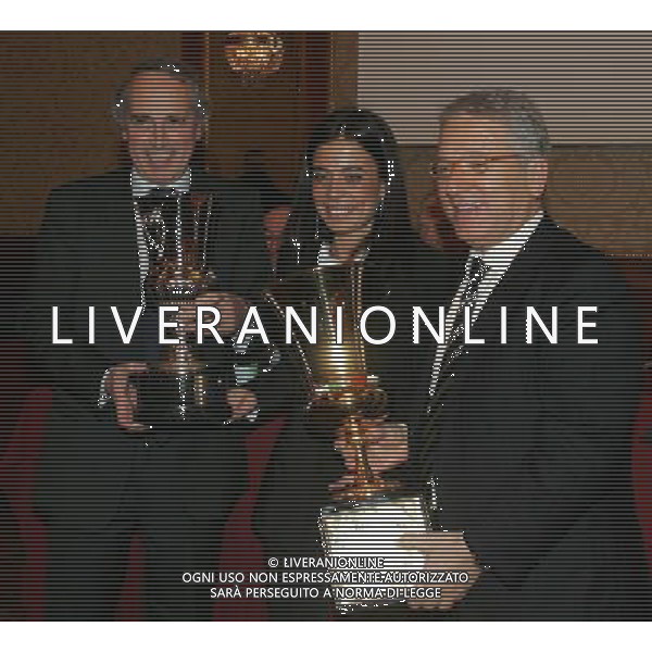 Milano 20 dicembre 2007 Festa di Natale e premiazioni anno 2007 della Lega Calcio nella foto: Abete Giancarlo Sensi Rosella e Matarrese Antonio foto Andry / Ag. Aldo Liverani