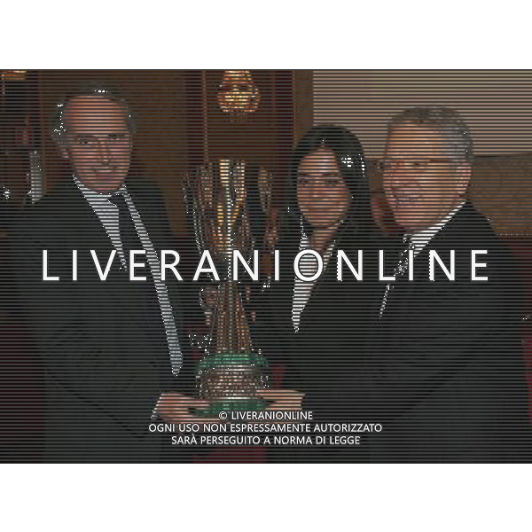 Milano 20 dicembre 2007 Festa di Natale e premiazioni anno 2007 della Lega Calcio nella foto: Abete Giancarlo Sensi Rosella e Matarrese Antonio foto Andry / Ag. Aldo Liverani