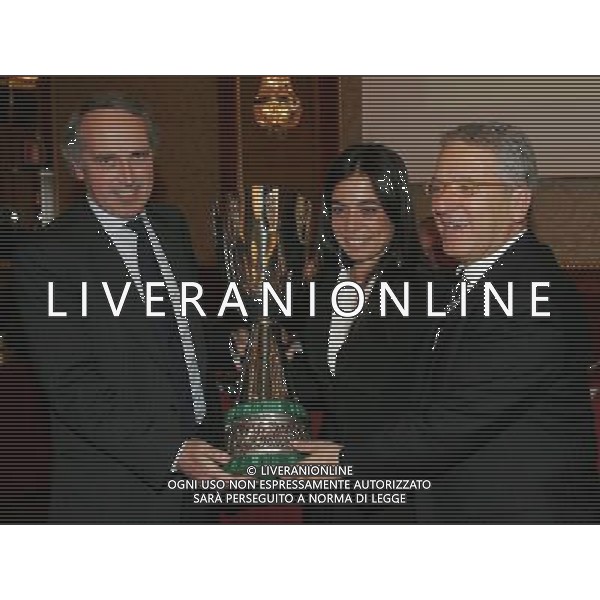 Milano 20 dicembre 2007 Festa di Natale e premiazioni anno 2007 della Lega Calcio nella foto: Abete Giancarlo Sensi Rosella e Matarrese Antonio foto Andry / Ag. Aldo Liverani