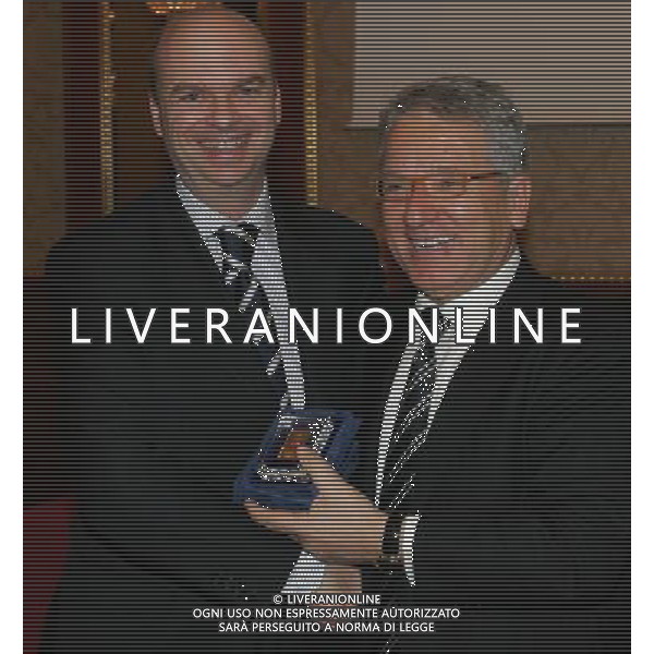 Milano 20 dicembre 2007 Festa di Natale e premiazioni anno 2007 della Lega Calcio nella foto: Fassone Marco e Matarrese Antonio foto Andry / Ag. Aldo Liverani