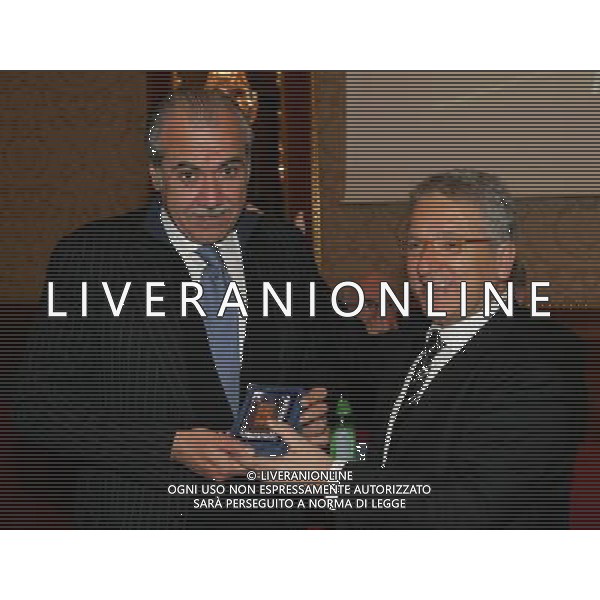 Milano 20 dicembre 2007 Festa di Natale e premiazioni anno 2007 della Lega Calcio nella foto: Lillo Foti e Matarrese Antonio foto Andry / Ag. Aldo Liverani