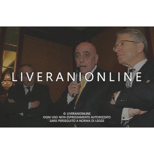 Milano 20 dicembre 2007 Festa di Natale e premiazioni anno 2007 della Lega Calcio nella foto: Galliani Adriano Matarrese Antonio e Abete Giancarlo foto Andry / Ag. Aldo Liverani