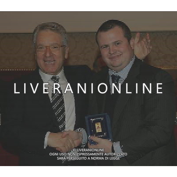Milano 20 dicembre 2007 Festa di Natale e premiazioni anno 2007 della Lega Calcio nella foto: Tommaso Ghirardi e Antonio Matarrese foto Andry / Ag. Aldo Liverani
