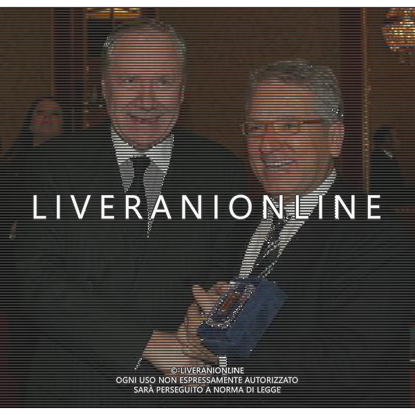 Milano 20 dicembre 2007 Festa di Natale e premiazioni anno 2007 della Lega Calcio nella foto: Cesare Gussoni e Matarrese Antonio foto Andry / Ag. Aldo Liverani