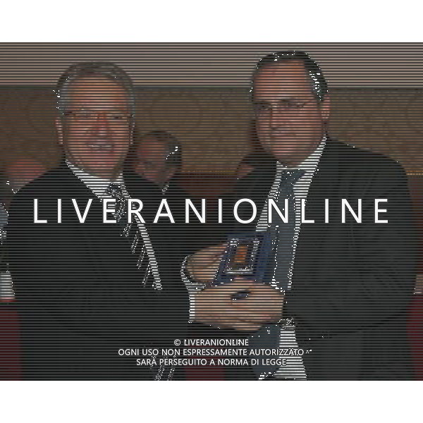 Milano 20 dicembre 2007 Festa di Natale e premiazioni anno 2007 della Lega Calcio nella foto: Claudio Lotito e Antonio Matarrese foto Andry / Ag. Aldo Liverani