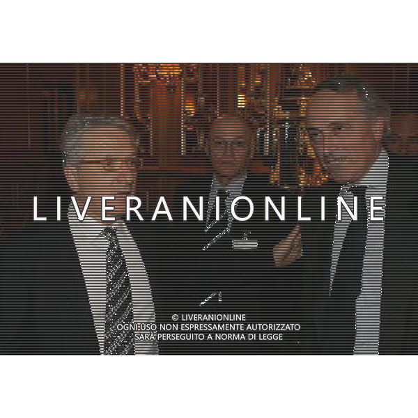 Milano 20 dicembre 2007 Festa di Natale e premiazioni anno 2007 della Lega Calcio nella foto: Matarrese Antonio e Abete Giancarlo foto Andry / Ag. Aldo Liverani