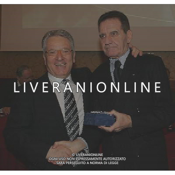 Milano 20 dicembre 2007 Festa di Natale e premiazioni anno 2007 della Lega Calcio nella foto: Antonio Matarrese e Mario Macalli foto Andry / Ag. Aldo Liverani