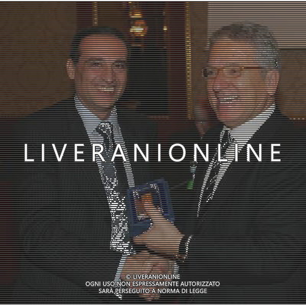 Milano 20 dicembre 2007 Festa di Natale e premiazioni anno 2007 della Lega Calcio nella foto: Ernesto Paolillo e Antonio Matarrese foto Andry / Ag. Aldo Liverani