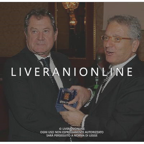 Milano 20 dicembre 2007 Festa di Natale e premiazioni anno 2007 della Lega Calcio nella foto: Ivan Ruggeri e Antonio Matarrese foto Andry / Ag. Aldo Liverani