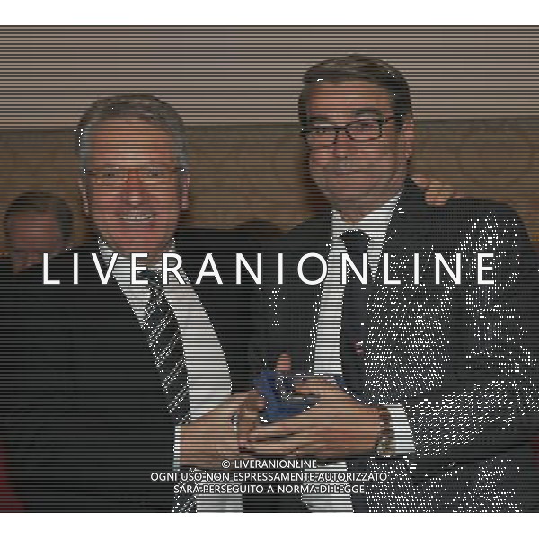 Milano 20 dicembre 2007 Festa di Natale e premiazioni anno 2007 della Lega Calcio nella foto: Aldo Spinelli e Antonio Matarrese foto Andry / Ag. Aldo Liverani