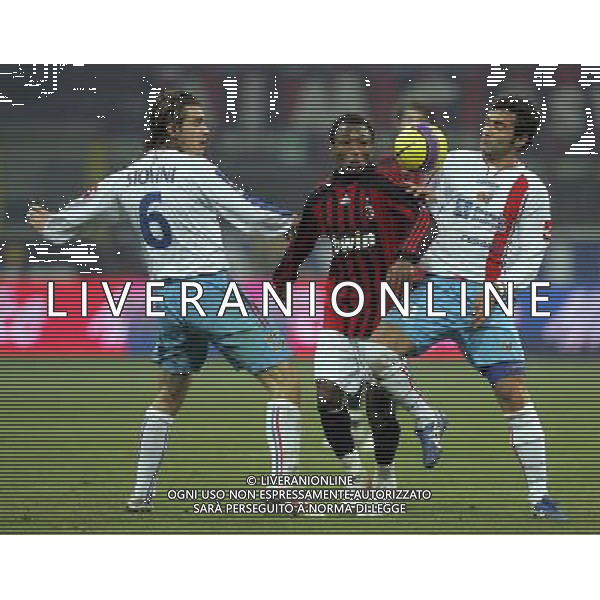 Milano 20/12/2007 coppa italia tim 2007/08 milan-catania 1:2 nella foto kingsley umunegbu, lorenzo stovini e giuseppe colucci ph marco luzzani/ag aldo liverani s.a.s.