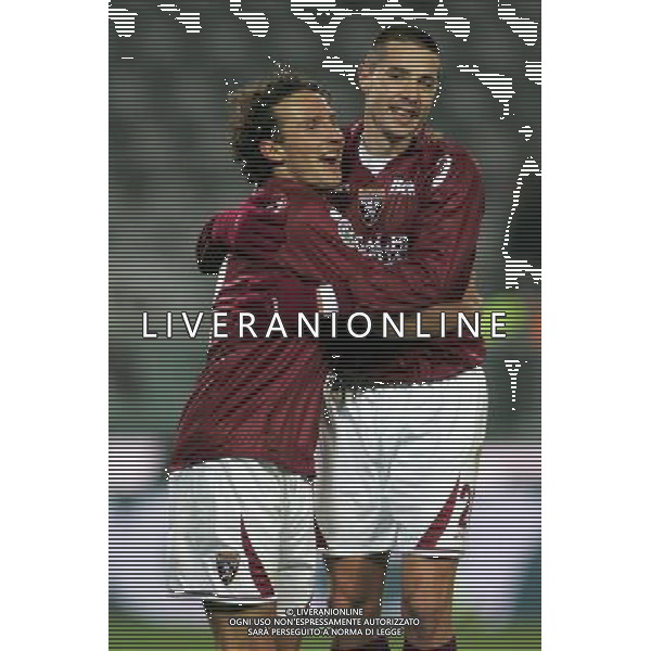 @Alessandro Falzone/Press Photo Torino 19-12-2007 Torino Roma Coppa Italia Tim 2007/2008 Sport,Calcio Nella foto: Esultanza di Comotto e Bjelanovic dopo il gol AG ALDO LIVERANI