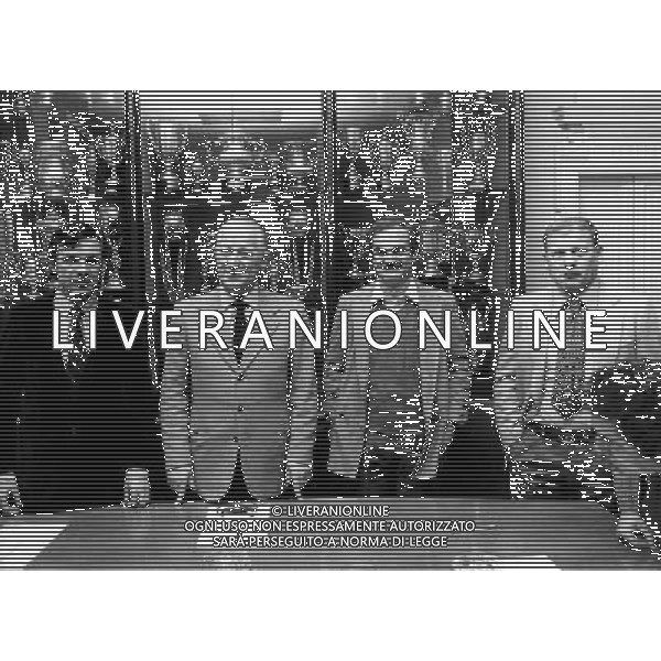 Ivanoe Fraizzoli Presidente Inter anni \'70 con il direttore sportivo Giancarlo Beltrami , Sandro Mazzola e Bersellini Eugenio ph archivio ag. aldo liverani sas retrospettiva