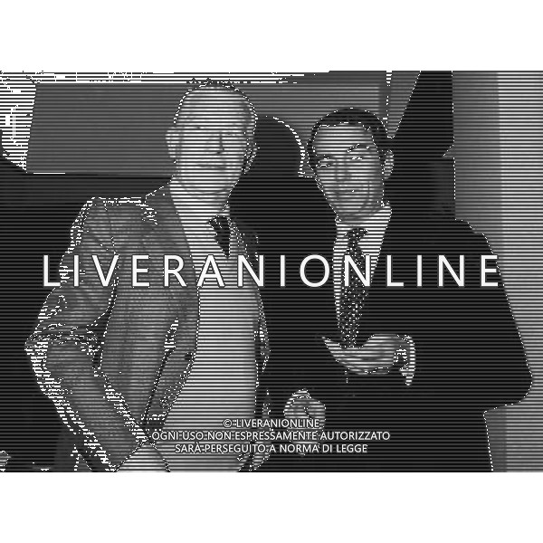 Ernesto Pellegrini Presidente dell\'Inter anni \'80 con Ivanoe Fraizzoli ph archivio ag. aldo liverani sas retrospettiva