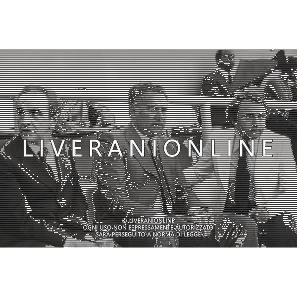 Giuseppe Prisco, Vice Presidente dell\'Inter negli anni\'60, con Albino Buticchi e Corrado Ferlaino ph archivio ag. aldo liverani sas