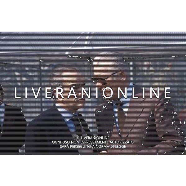 Peppino Prisco, Vice Presidente dell\'Inter negli anni\'60, con Ivanoe Fraizzoli, Presidente dell\'Inter dal 1968 al 1984 ph archivio ag. aldo liverani sas